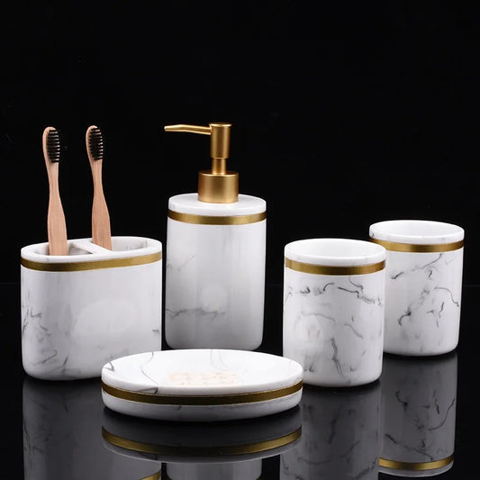 Marble Elegance Resin Bath Set