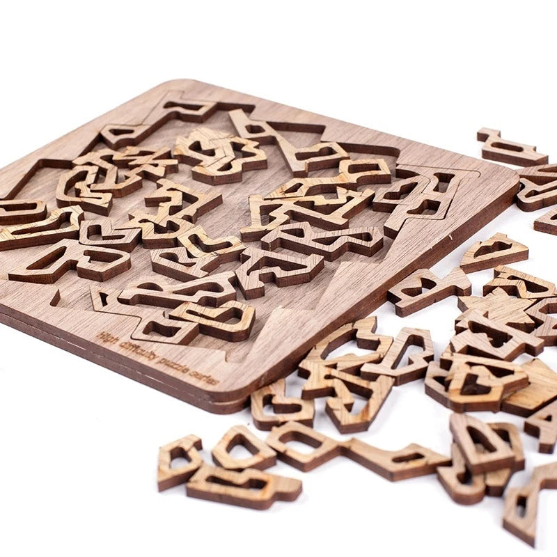 Impossible Wooden Tangram Puzzle for Adults puzzle-03 by HitMyNeed