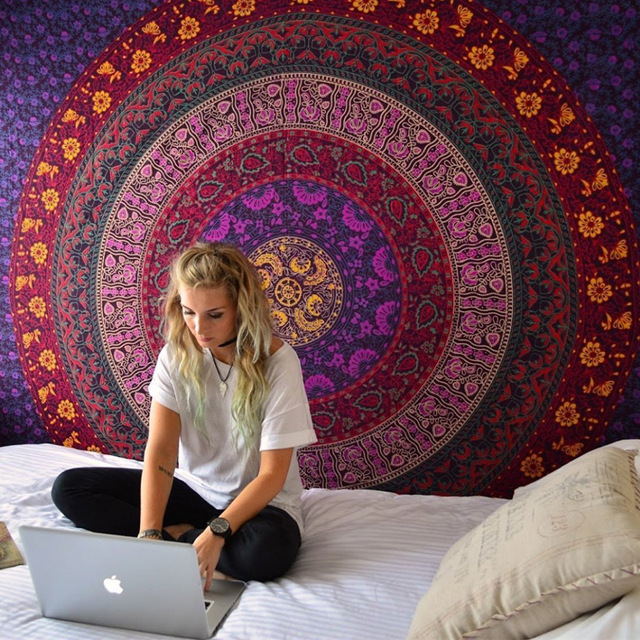 Indian Mandala Wall Hanging Tapestry 200 x 150 cm by HitMyNeed
