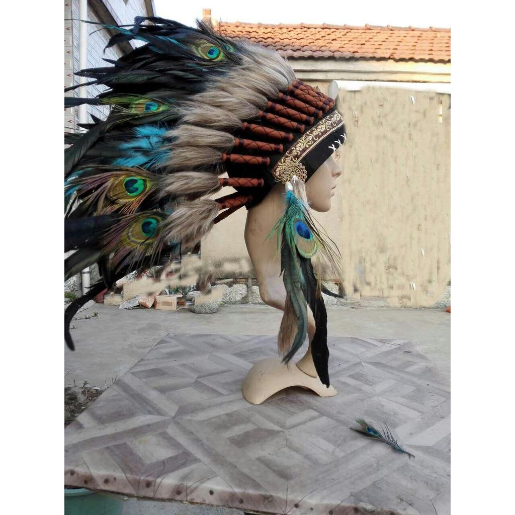 Indian Style Feather Headdress Costume Headpiece by HitMyNeed