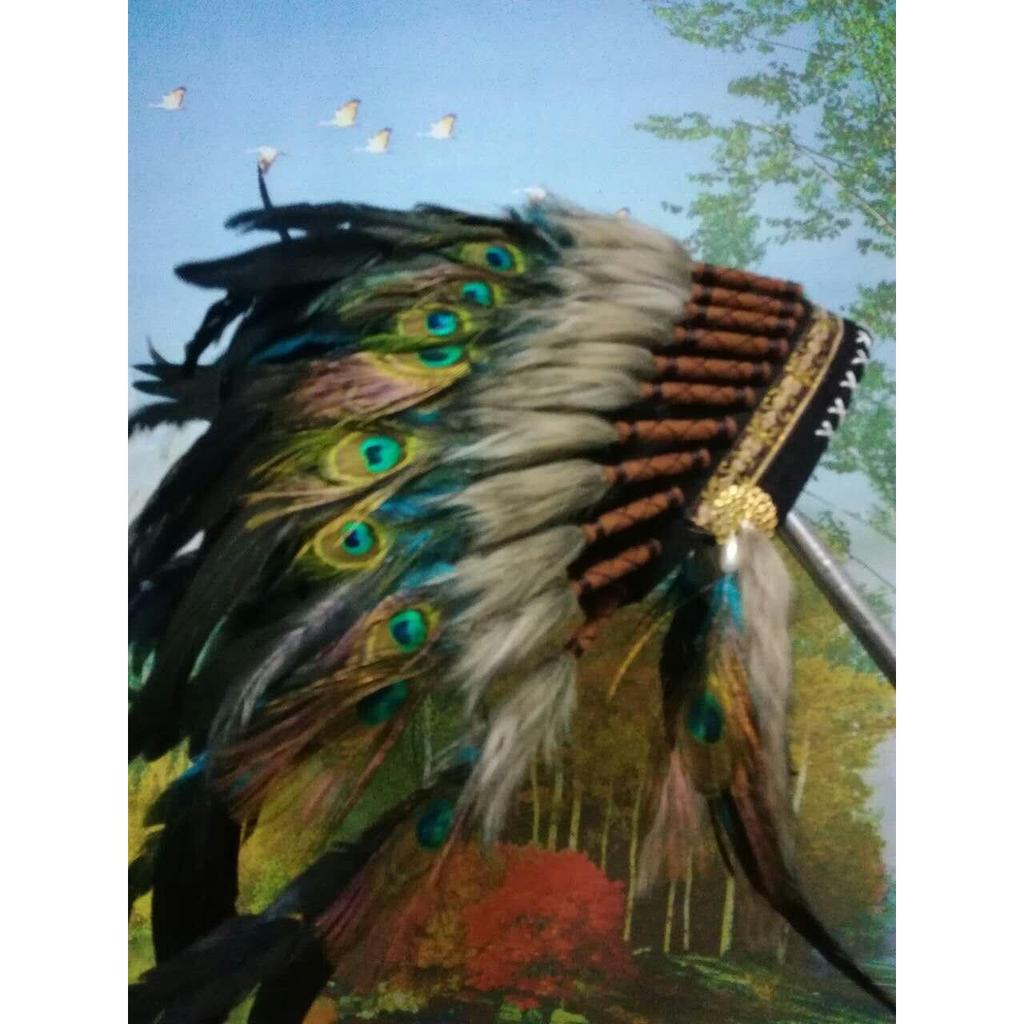 Indian Style Feather Headdress Costume Headpiece by HitMyNeed
