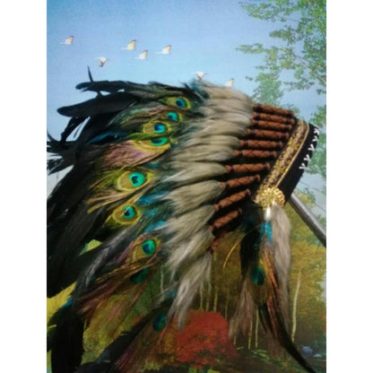 Indian Style Feather Headdress Costume Headpiece by HitMyNeed