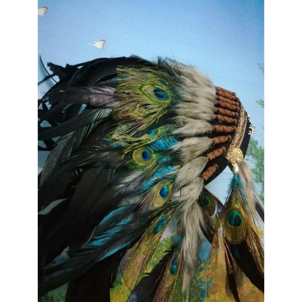 Indian Style Feather Headdress Costume Headpiece by HitMyNeed