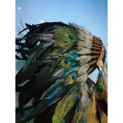 Indian Style Feather Headdress Costume Headpiece by HitMyNeed