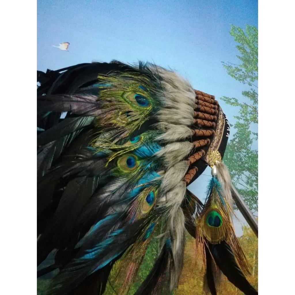 Indian Style Feather Headdress Costume Headpiece by HitMyNeed