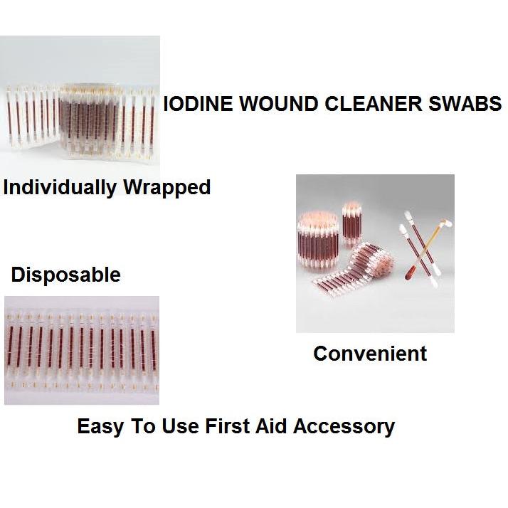 Individually Wrapped Iodine Wound Swabs (100 Pack) by HitMyNeed