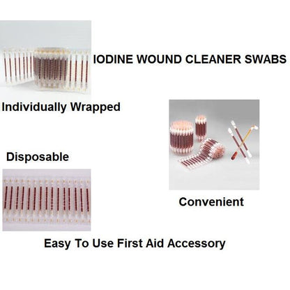 Individually Wrapped Iodine Wound Swabs (100 Pack) by HitMyNeed