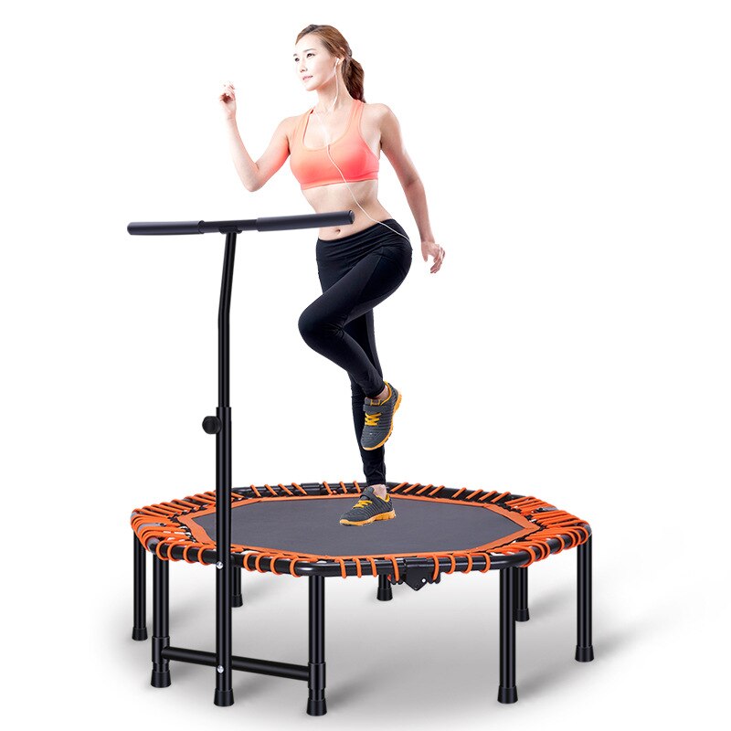 Indoor Fitness Trampoline with Adjustable Handrail by HitMyNeed