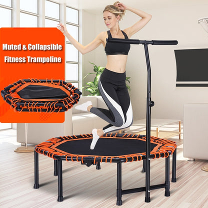 Indoor Fitness Trampoline with Adjustable Handrail by HitMyNeed