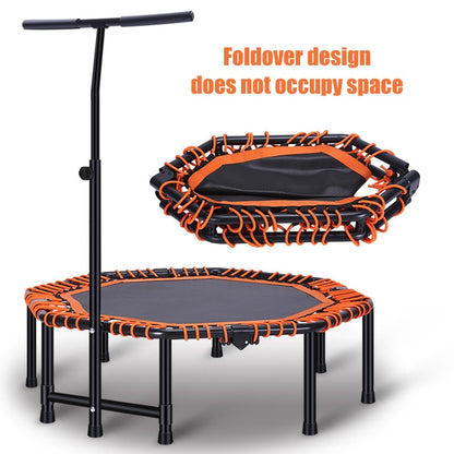 Indoor Fitness Trampoline with Adjustable Handrail by HitMyNeed