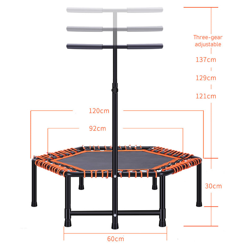 Indoor Fitness Trampoline with Adjustable Handrail by HitMyNeed