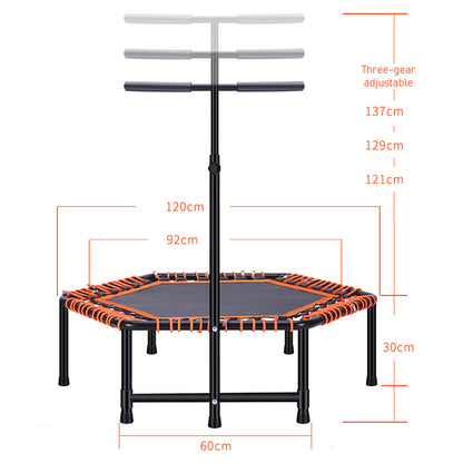 Indoor Fitness Trampoline with Adjustable Handrail by HitMyNeed
