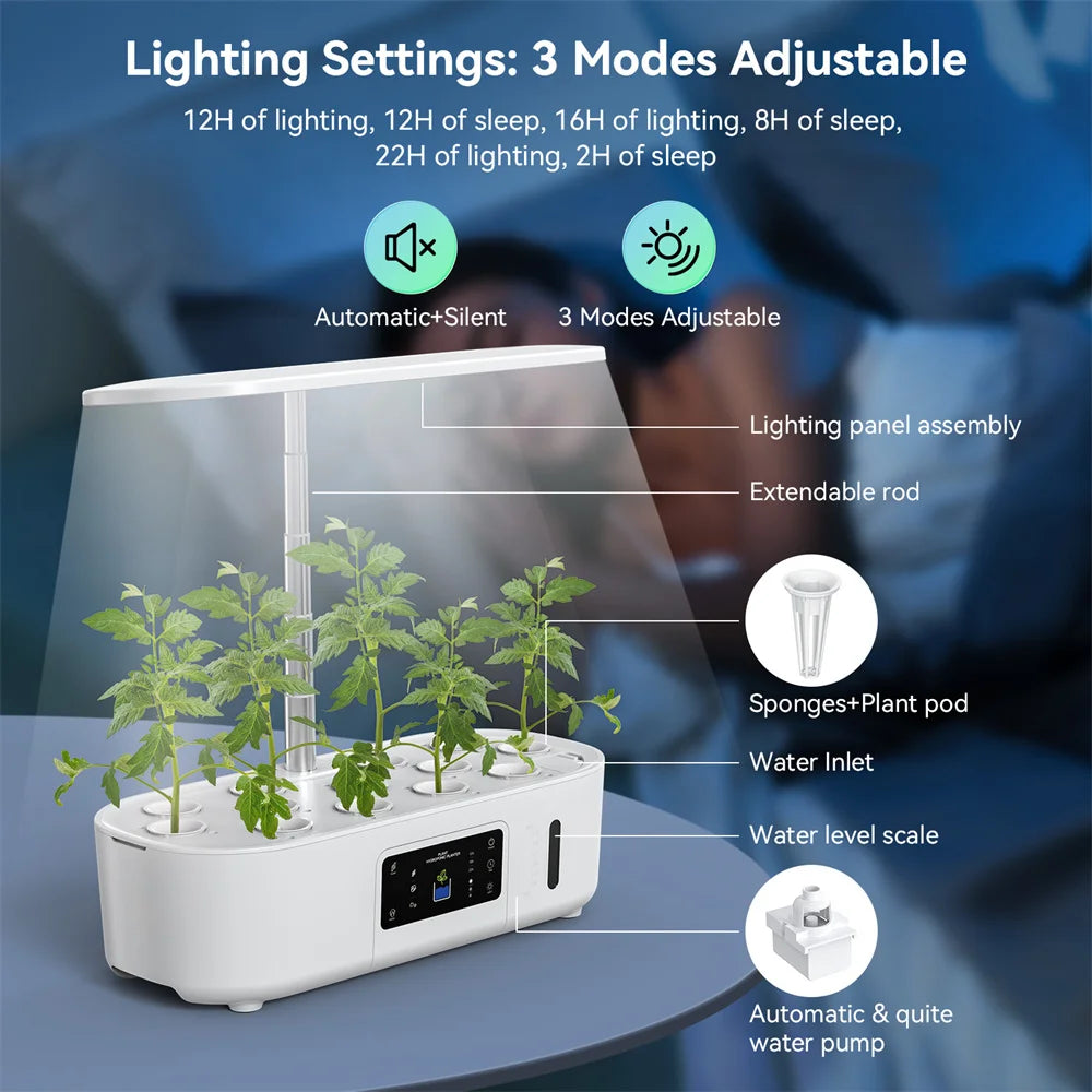 Indoor Hydroponic Herb Garden Kit with LED & Timer by HitMyNeed