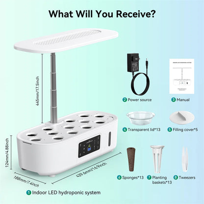 Indoor Hydroponic Herb Garden Kit with LED & Timer by HitMyNeed