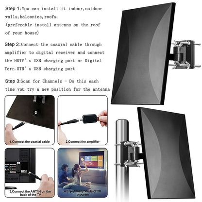 Indoor Outdoor HDTV Antenna with Signal Booster by HitMyNeed