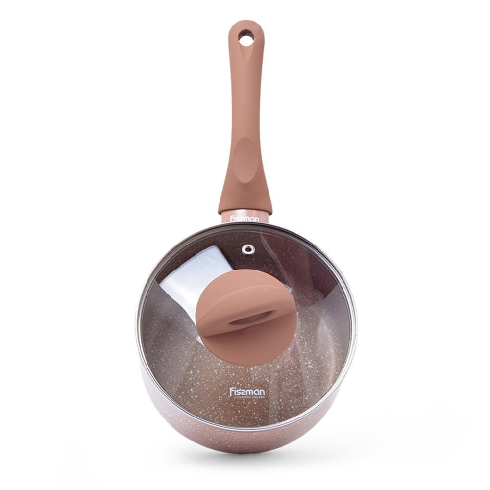 Induction Saucepan with Glass Lid, 16cm Non-Stick by HitMyNeed