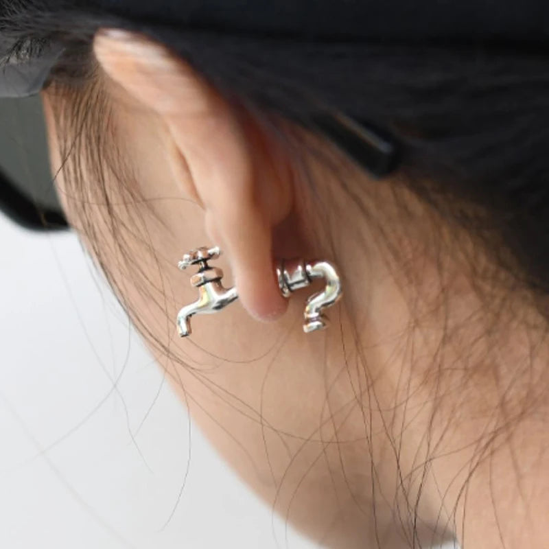 Industrial Punk Faucet Stud Earrings for Men & Women by HitMyNeed