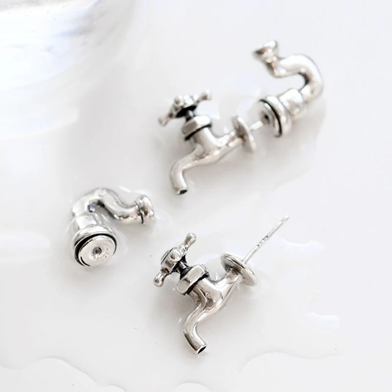 Industrial Punk Faucet Stud Earrings for Men & Women by HitMyNeed
