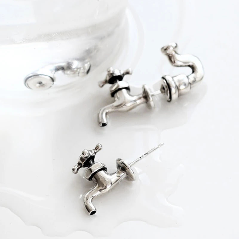 Industrial Punk Faucet Stud Earrings for Men & Women by HitMyNeed