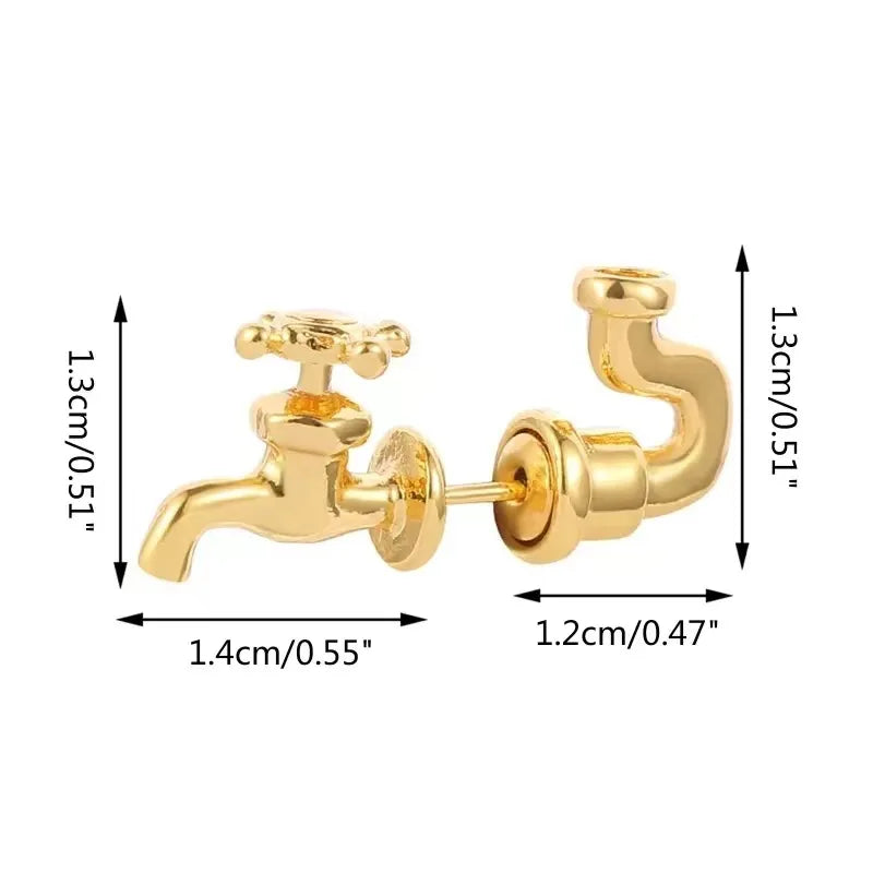 Industrial Punk Faucet Stud Earrings for Men & Women by HitMyNeed