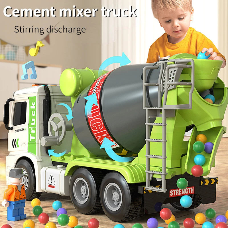 Inertial Cement Mixer Truck Toy with Lights & Sound by HitMyNeed