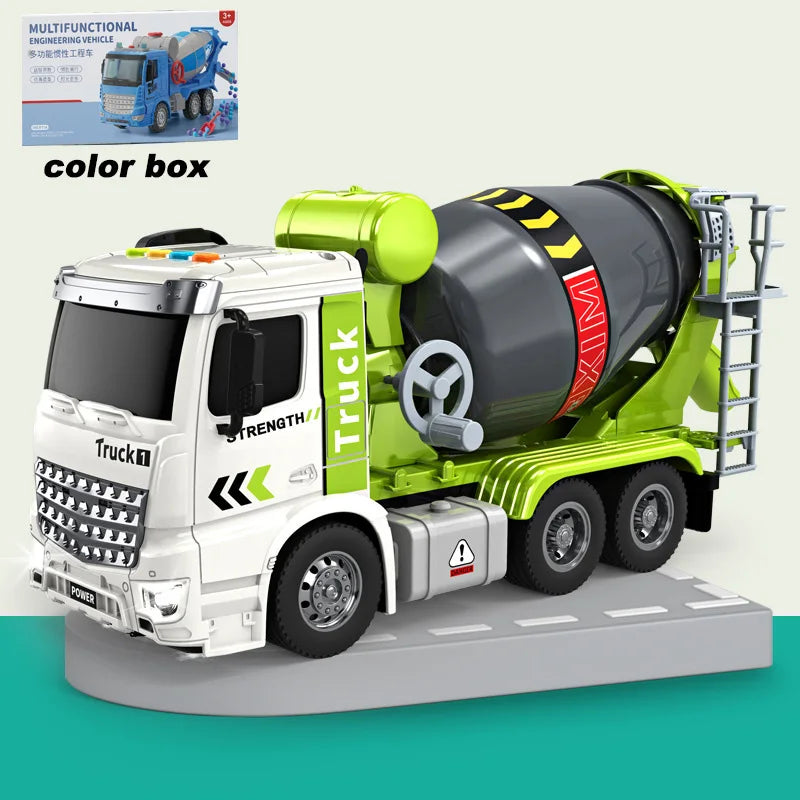 Inertial Cement Mixer Truck Toy with Lights & Sound green-40-balls by HitMyNeed