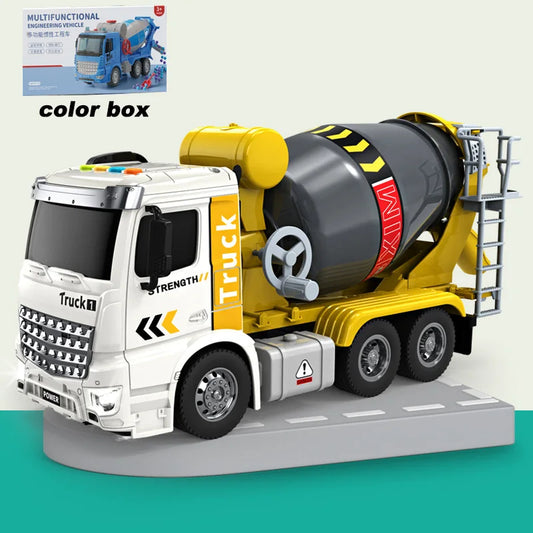 Inertial Cement Mixer Truck Toy with Lights & Sound yellow-40-balls by HitMyNeed