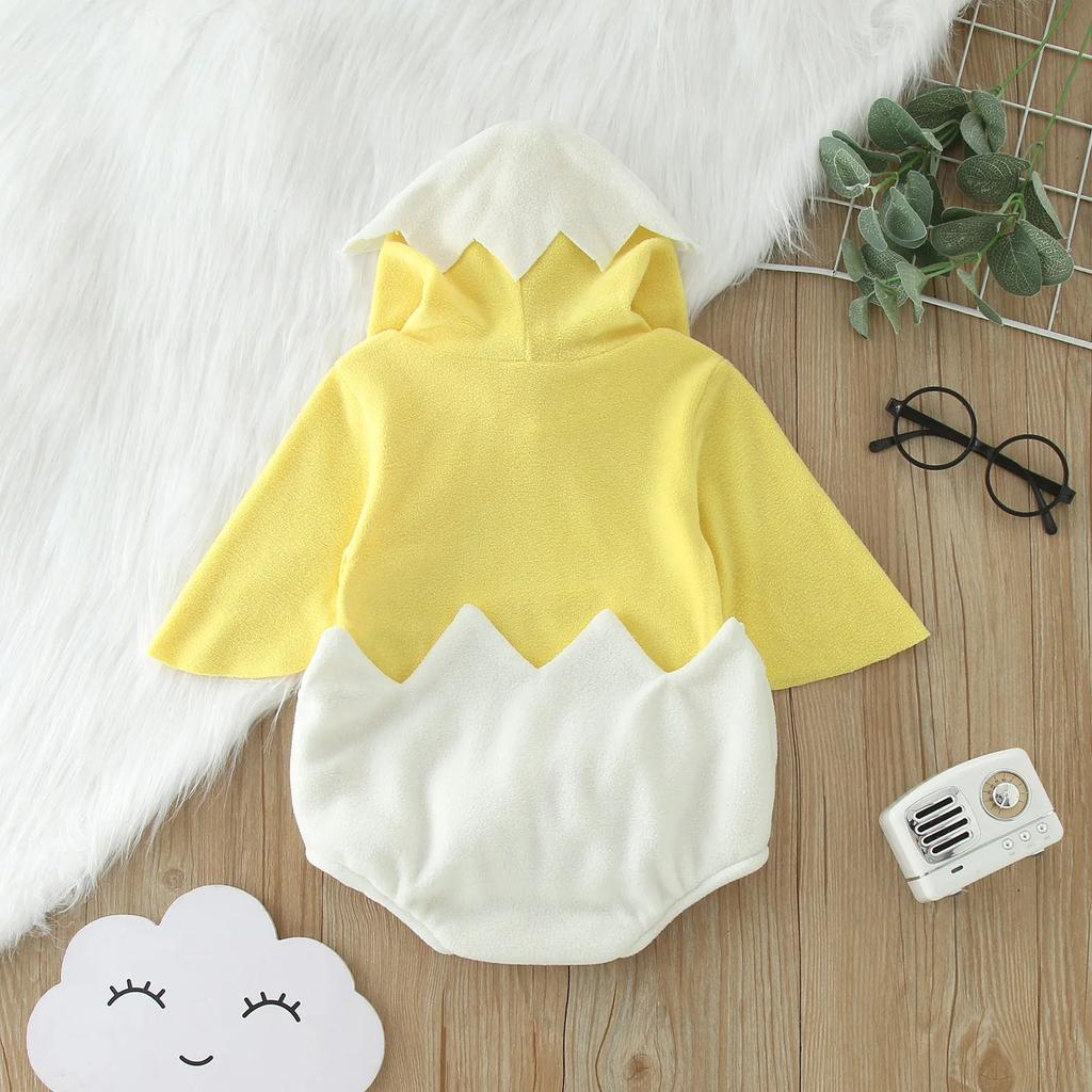 Infant Chicken Fleece Hooded Jumpsuit with Booties by HitMyNeed