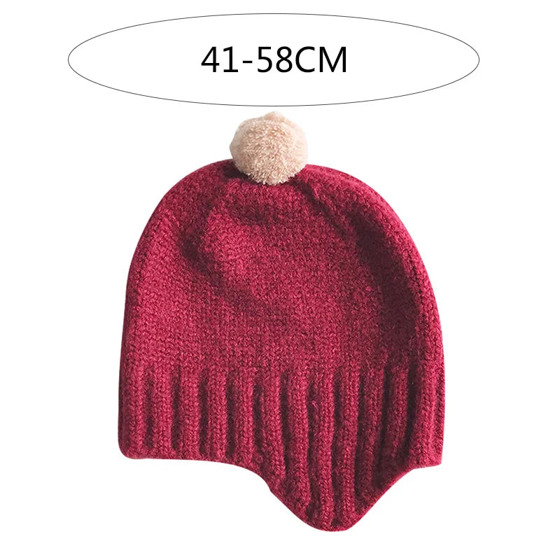 Infant Pom Hat with Ear Flaps for Winter Warmth by HitMyNeed