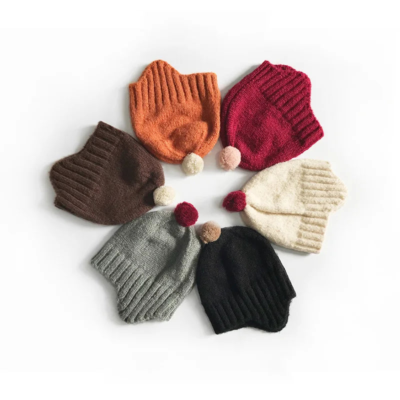 Infant Pom Hat with Ear Flaps for Winter Warmth by HitMyNeed