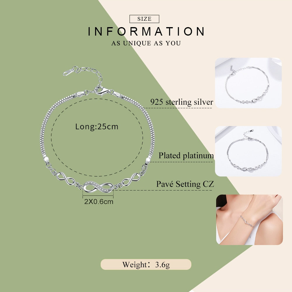Infinity Bracelet in 925 Sterling Silver by HitMyNeed