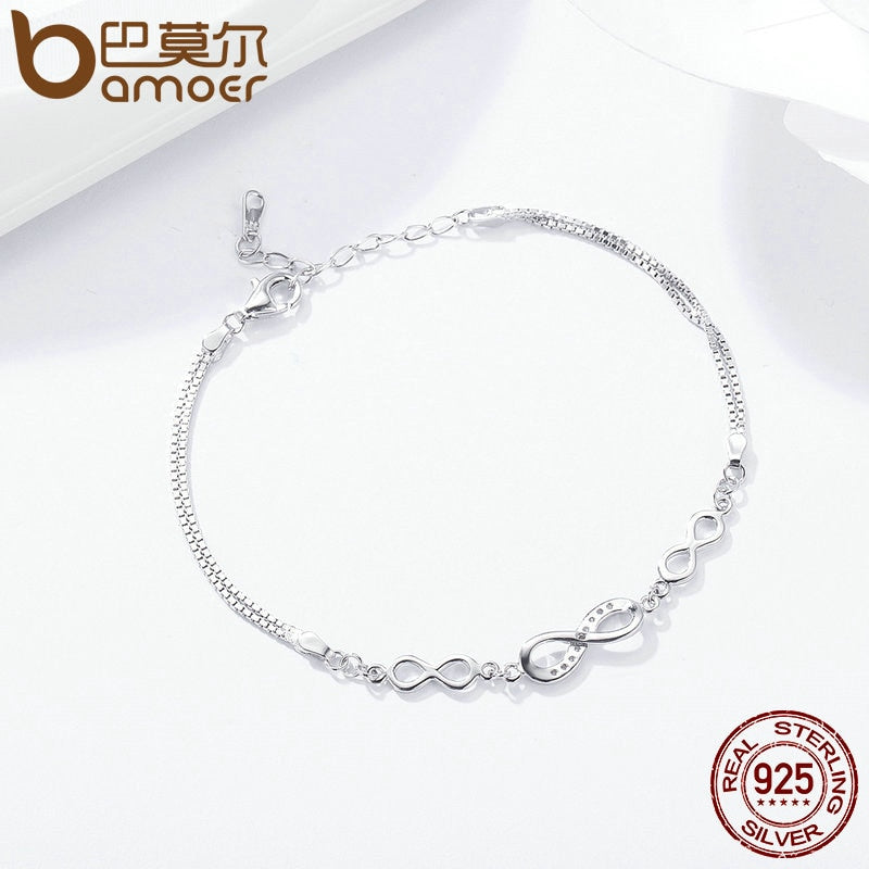 Infinity Bracelet in 925 Sterling Silver by HitMyNeed