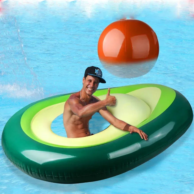 Inflatable Avocado Pool Float with Removable Ball by HitMyNeed
