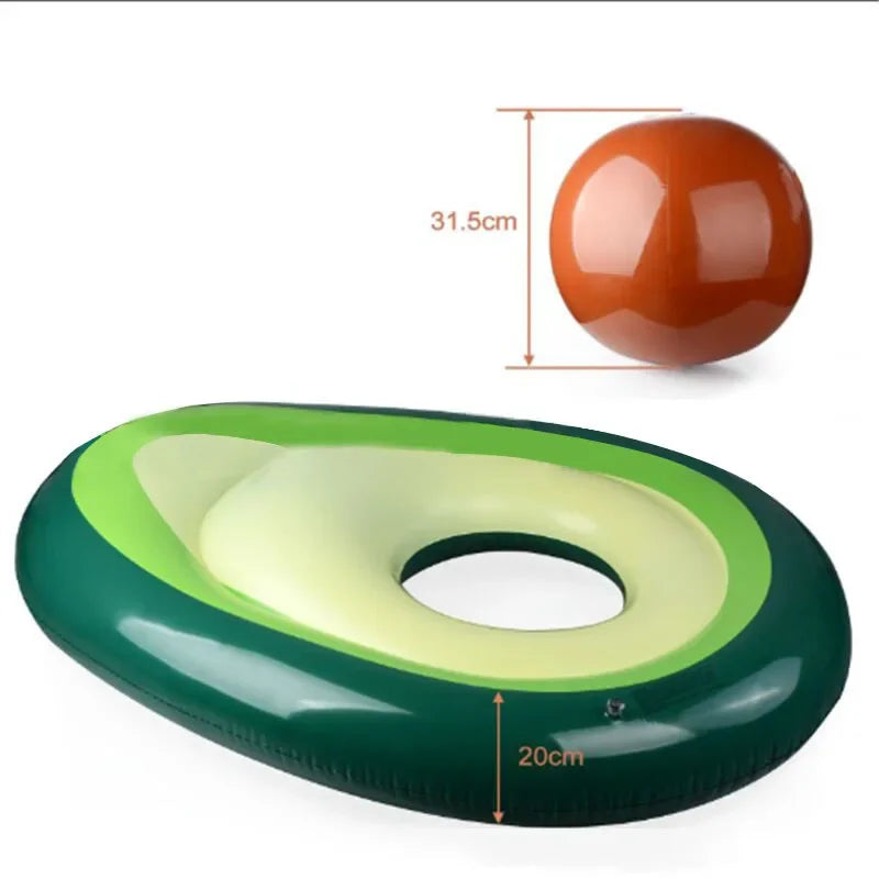 Inflatable Avocado Pool Float with Removable Ball by HitMyNeed