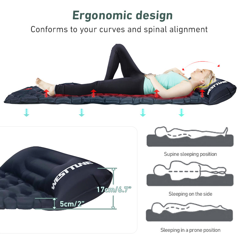 Inflatable Backpacking Sleeping Mat with Air Pump by HitMyNeed