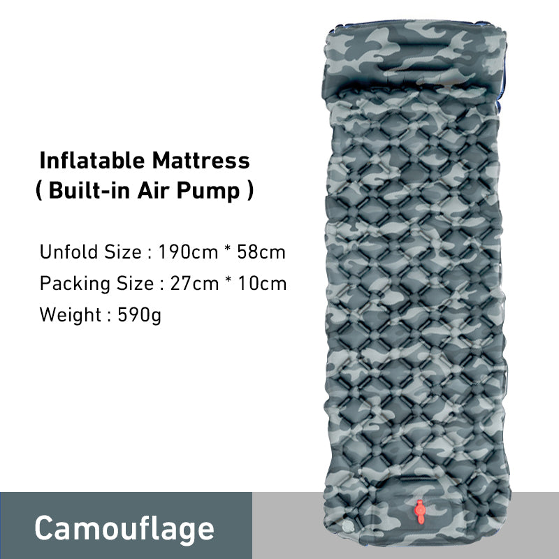 Inflatable Backpacking Sleeping Mat with Air Pump camouflage by HitMyNeed