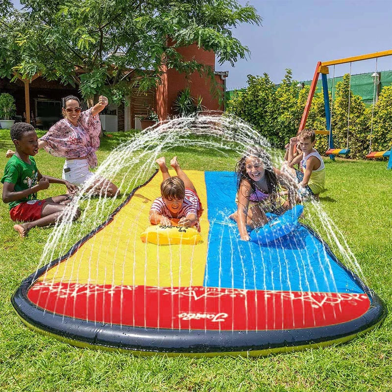 Inflatable Backyard Water Slide with Sprinkler Yellow 480x70cm by HitMyNeed