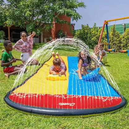 Inflatable Backyard Water Slide with Sprinkler Yellow 480x70cm by HitMyNeed