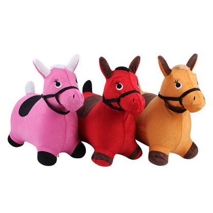 Inflatable Bouncy Horse Toy with Plush Cover by HitMyNeed