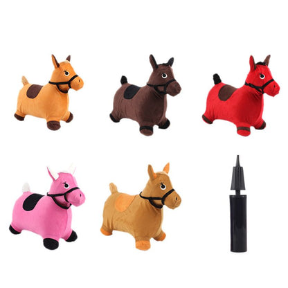 Inflatable Bouncy Horse Toy with Plush Cover by HitMyNeed