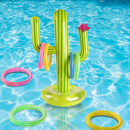 Inflatable Cactus Pool Ring Toss Game for Families by HitMyNeed