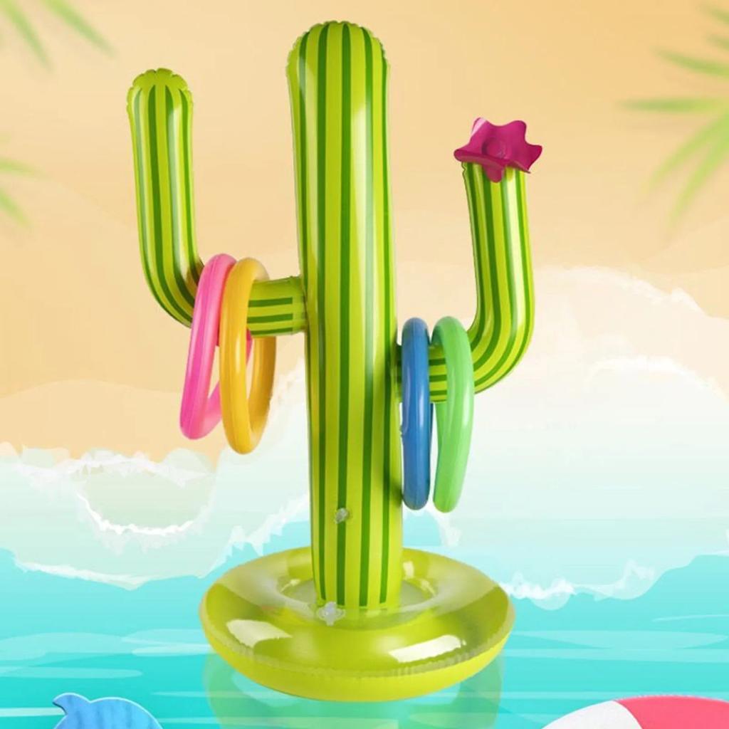 Inflatable Cactus Pool Ring Toss Game for Families by HitMyNeed