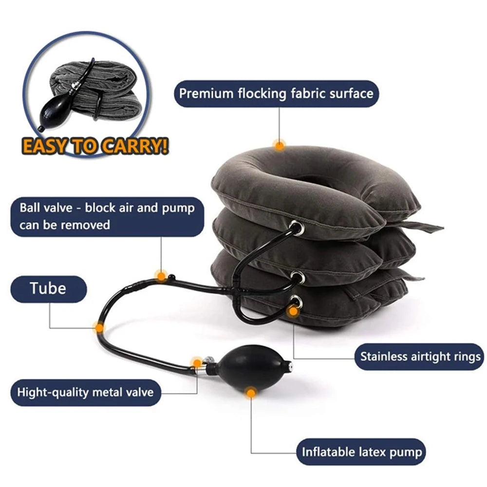 Inflatable Cervical Neck Traction Device for Pain Relief by HitMyNeed