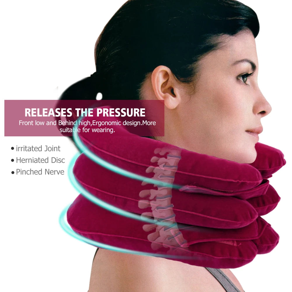 Inflatable Cervical Neck Traction Device for Pain Relief by HitMyNeed