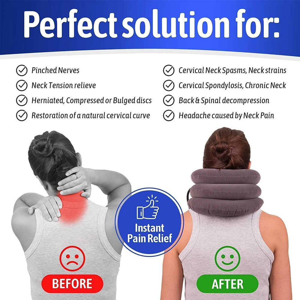 Inflatable Cervical Neck Traction Device for Pain Relief by HitMyNeed