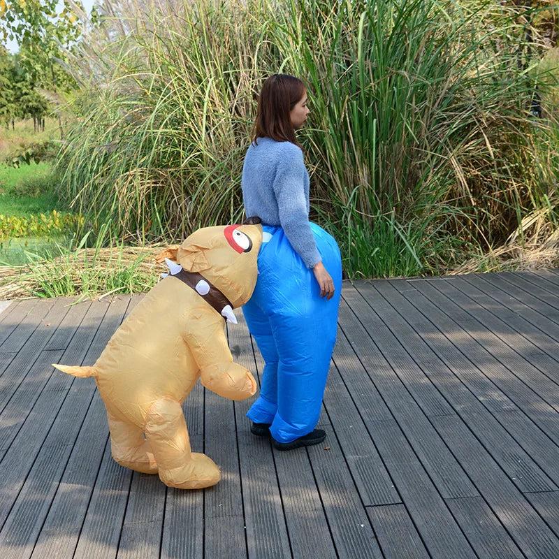 Inflatable Dog Biting Butt Adult Costume by HitMyNeed
