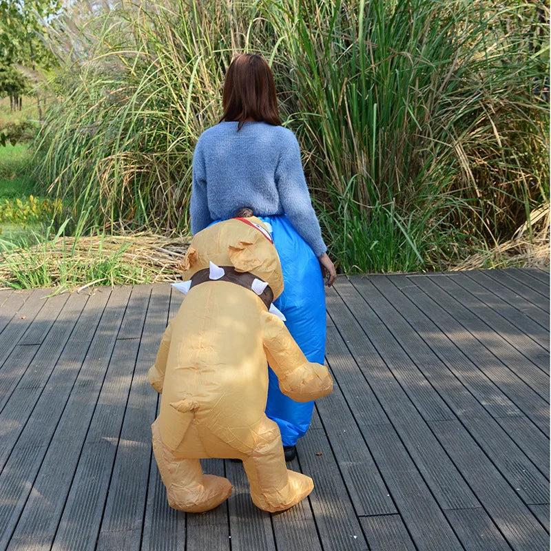 Inflatable Dog Biting Butt Adult Costume by HitMyNeed