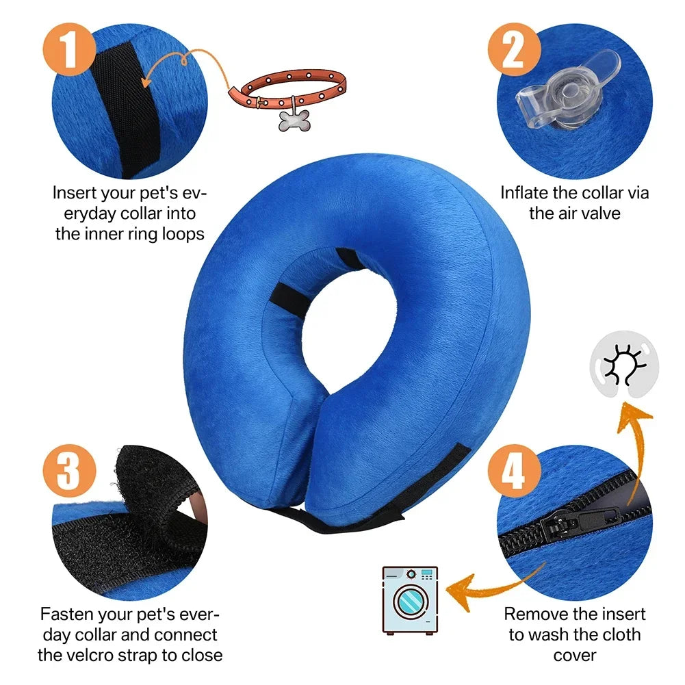 Inflatable Dog Recovery Collar Soft Protective Cone by HitMyNeed