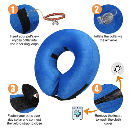 Inflatable Dog Recovery Collar Soft Protective Cone by HitMyNeed
