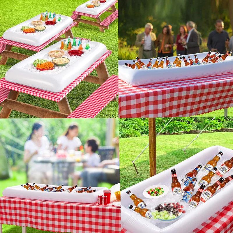 Inflatable Ice Bar Drinks & Salad Serving Tray 130x65cm by HitMyNeed